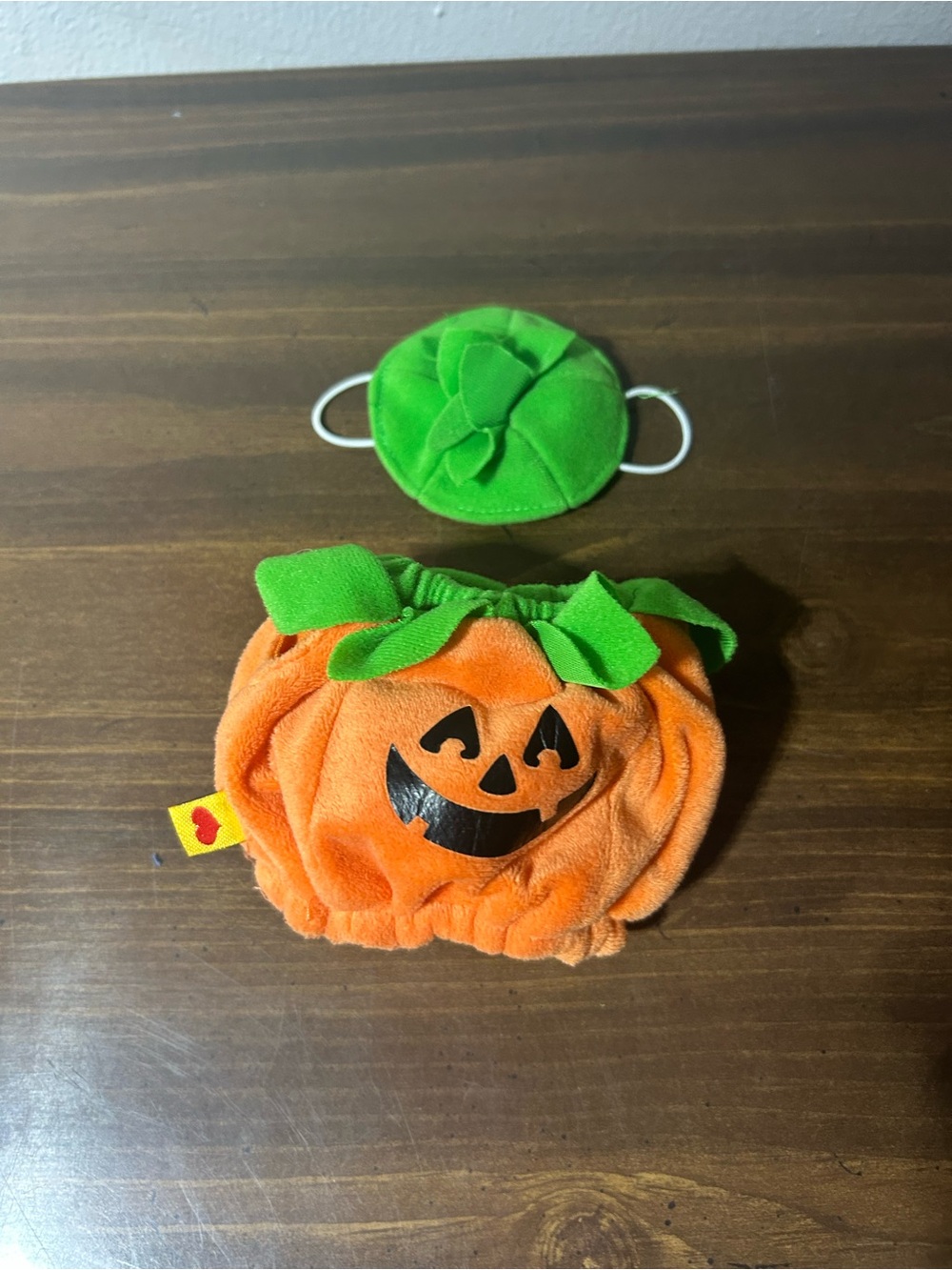 Build a Bear Small Frys Rare Halloween Pumpkin Clothes Costume with Headpiece